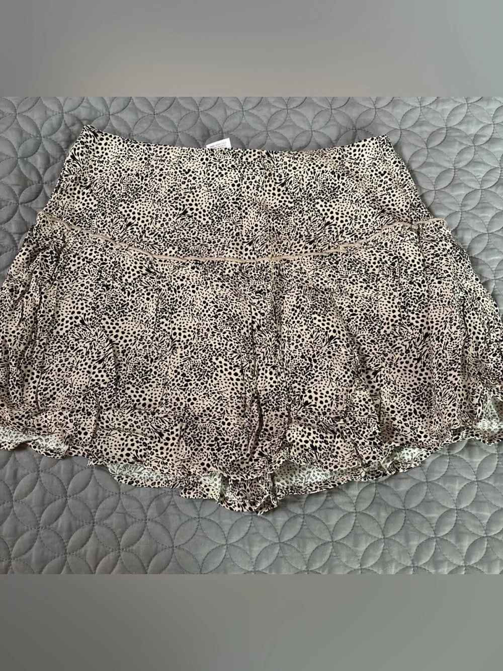 NEW Beige and Black Animal Print High Waist Skirt.